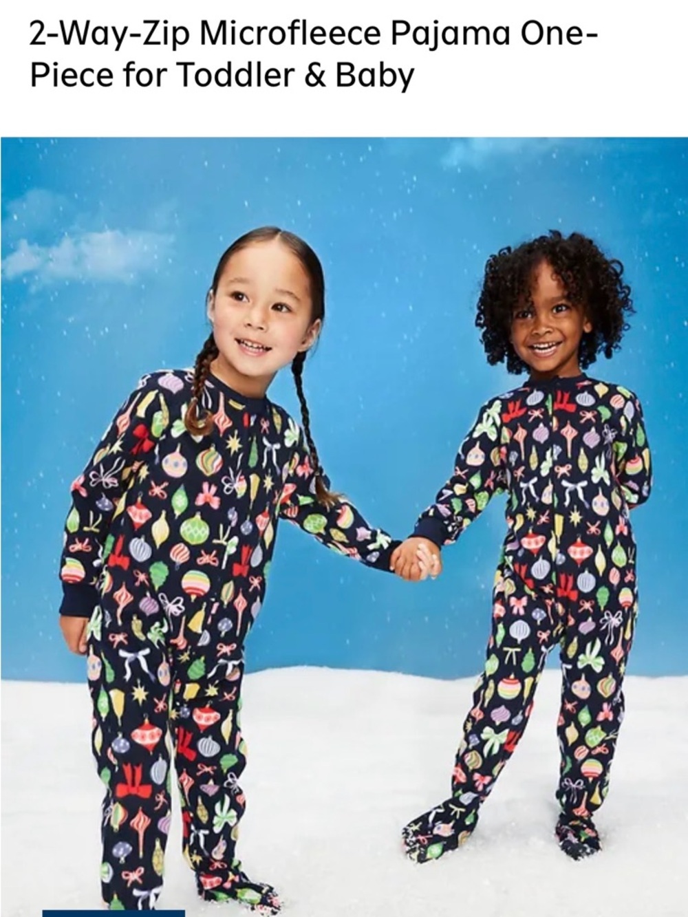 Old Navy Holiday Ornament  One-Piece Pajamas 18-24 mos